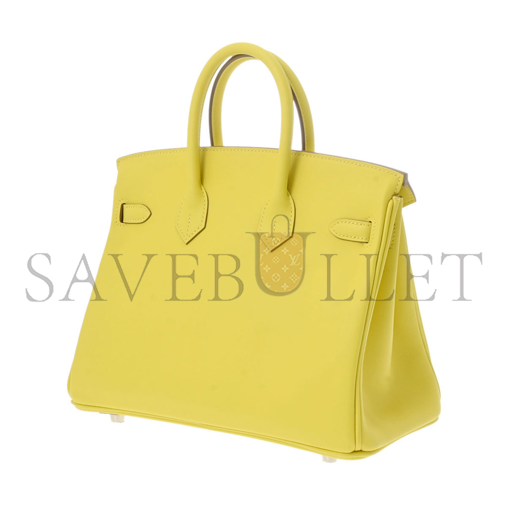 HERMÈS BIRKIN 25 SWIFT LEATHER CHICK YELLOW GOLD BUCKLE H049362CK19 (25*20*13cm)